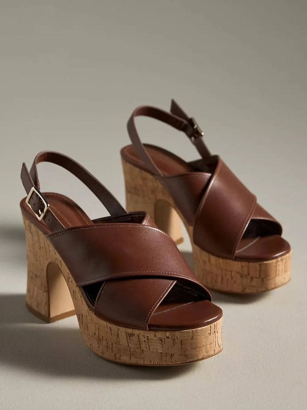 Anthropologie Cross-Strap Woven Platform Sandals - Picture 3 of 4